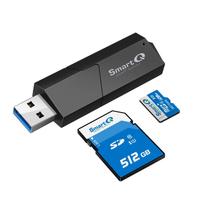 Leitor de cartão SmartQ C307 USB 3.0 portátil para SD, microSD