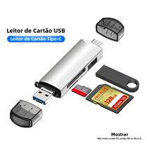 Leitor De Cartão USB 3.0 USB C Para PC Laptop SD MicroSD TF Adaptador De Cartão De Memória Leitor De Cartão USB 3.0 USB C Para PC Laptop SD MicroSD TF Adaptador De Cartão De Memória