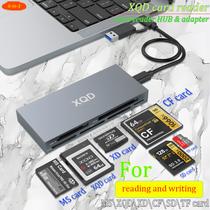 Leitor de cartão XQD USB 3.2 Gen2 Adaptador de hub multicartão 6 em 1 de 10 Gbps para SD TF CF MS XD compatível com Mac/PC/telefone