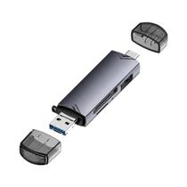 Leitor de Cartões 6 em 1 Tipo C - USB 3.0, Micro SD e TF