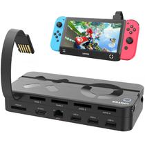 Leitor de cartões de jogo Unitek Switch Dock Station para Nintendo Switch/Switch OLED Portátil Nintendo Switch Docking com portas de carregamento 4K HDMI/USB 3.0/USB-C e 4 slots de cartão Substituição oficial do Switch Dock