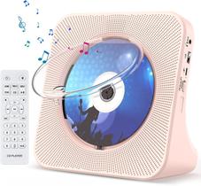 Leitor de CD Bluetooth Qoosea com controle remoto - rosa