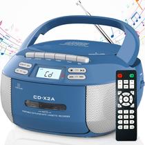 Leitor de CD Boombox Greadio Leitor de cassetes Bluetooth Azul Leitor de CD Boombox Greadio Leitor de cassetes Bluetooth Azul