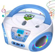 Leitor de CD Boombox TinyGeeks Tunes Kids com rádio FM 2023