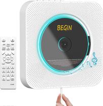 Leitor de CD portátil AONCO Bluetooth montado na parede com alto-falante