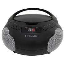 Leitor de CD portátil Boombox Philco com alto-falantes preto