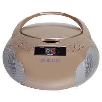 Leitor de CD portátil Boombox Philco Rose Gold com alto-falantes