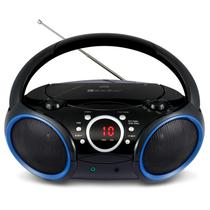 Leitor de CD portátil Boombox SINGING WOOD 030C com rádio preto