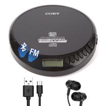 Leitor de CD Portátil Coby CD201 com Bluetooth, Rádio FM e Entrada AUX