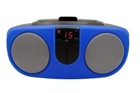 Leitor de CD Portátil com Rádio AM/FM e Boombox - Azul de Sylvanial