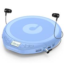 Leitor de CD portátil Gueray para carro com fones de ouvido e display LCD