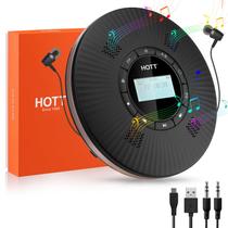 Leitor de CD Portátil HOTT com 4 Alto-Falantes, Bluetooth e Rádio FM - Preto