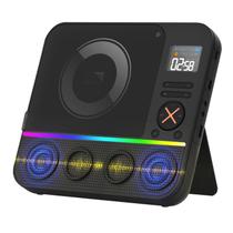 Leitor de CD Portátil HOVOYNN Bluetooth Luz RGB USB AUX