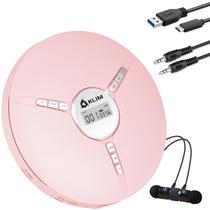 Leitor de CD Portátil KLIM Discman - Rosa - com Bateria Embutida