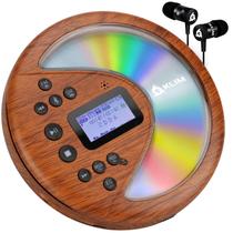 Leitor de CD Portátil KLIM Discover Wood com Bluetooth e Rádio FM