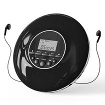 Leitor de CD portátil Kozun Compact Walkman com fones de ouvido preto