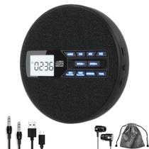 Leitor de CD portátil M-Amazup recarregável com Bluetooth e FM