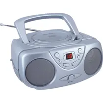 Leitor de CD portátil Proscan com rádio AM/FM Boombox Silver