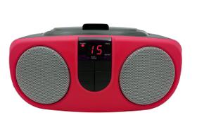 Leitor de CD portátil PROSCAN ELITE com rádio AM/FM vermelho