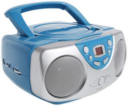 Leitor de CD portátil Sylvania SRCD243 com rádio AM/FM azul