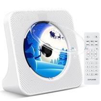 Leitor de CD Qoosea Bluetooth 5.0 Alto-falante HiFi duplo branco