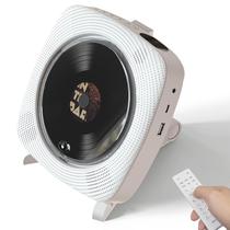 Leitor de CD RealInkus Portable com alto-falantes, FM, Bluetooth branco