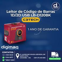 Leitor de Código de Barras C3Tech, 1D e 2D, Sensor CMOS, USB, Preto - LB-D120BK