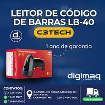 Leitor de Codigo de Barras C3Tech, 1D, Sensor a Laser, USB - LB-40BK