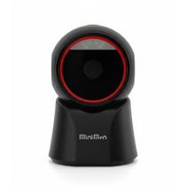 Leitor de Código de Barras de Mesa Fixo Redondo Automático 1D 2D USB Preto Leitor de Código de Barras de Mesa Fixo Redondo Automático 1D 2D USB Preto