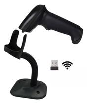 Leitor de Código de Barras de Produtos e Boletos Bancarios Sem Fio 1D LW200 + Suporte