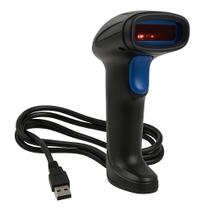 Leitor De Código De Barras USB Com Fio Exbom Etiqueta de Produtos e Boletos Bancários Plug And Play Cor Preto