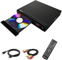 Leitor de DVD Compacto para TV, Multi-região, MP3, CD, HDMI/AV/USB/MIC - Preto