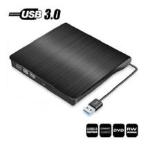 Leitor de Dvd e Cd Externo Usb 3.0 Portátil Slim 5 Gbps para Notebook Pc