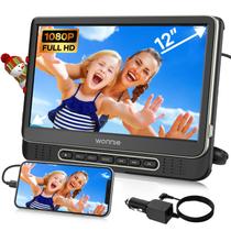 Leitor de DVD para carro WONNIE 12 portátil com suporte para encosto de cabeça 1080P