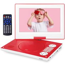 Leitor de DVD Portátil HotHat 12,5" - Tela Giratória HD Vermelha