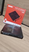 LEITOR DE DVD-RW EXTERNO POP-UP MOBILE USB 3.0 TOMATE MTM-1025 - Compacto e Portátil
