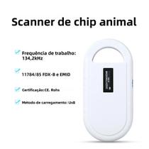 Leitor De Identificação De Animais De Estimação, Scanner Usb Rfid Portátil, Microchip, Display Oled,