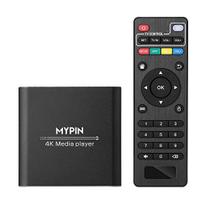 Leitor de mídia 4K com controle remoto para HDD/USB/TF card/H.265, Áudio surround (Preto) - MYPIN