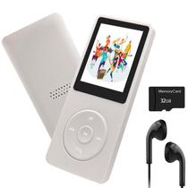 Leitor de MP3 Arungo MP10 32GB com Alto-Falante e Fone de Ouvido - Branco