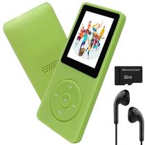 Leitor de MP3 Arungo MP10 32GB com Alto-Falante e Fone de Ouvido - Verde