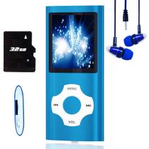 Leitor de MP3 Hotechs com 32GB - Tela LCD de 1,82" e Rádio FM