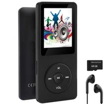 Leitor de MP3 imkavery MP20 64GB com Alto-Falante e Fones de Ouvido