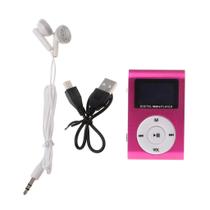 Leitor de MP3 Mini RTYUBV MX-801 com Clip de Metal e Display LCD