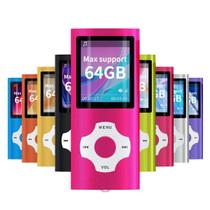 Leitor de MP3 MYMAHDI Portable Music LCD de 1,8" 64 GB rosa +presente