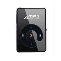 Leitor de MP3 USB Mini FM com suporte de 8 GB com clipe preto