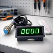 Leitor digital de rpm verde 4 digitos 9999 rpm + sensor m12 npn tipo hall