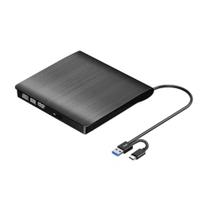 Leitor e Gravador de DVD Externo USB 3.0 + Tipo C - SOLUCAO