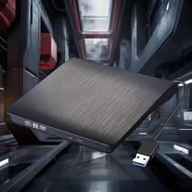 Leitor e Gravador Externo CD/DVD Portátil USB 3.0 para Desktop e Notebook