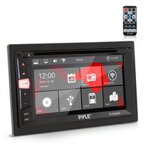 Leitor estéreo para carro Pyle Double Din DVD Bluetooth com USB/SD