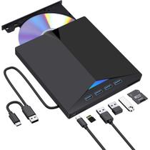 Leitor Gravador Cd Dvd Externo Usb 3.0 Usb C Hub Usb 4 Portas Leitor Gravador Cd Dvd Externo Usb 3.0 Usb C Hub Usb 4 Portas